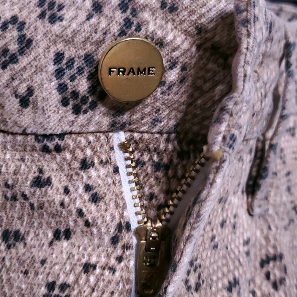 Frame Le Crop Mini Boot Snake Vanilla Multi Jeans - image 7